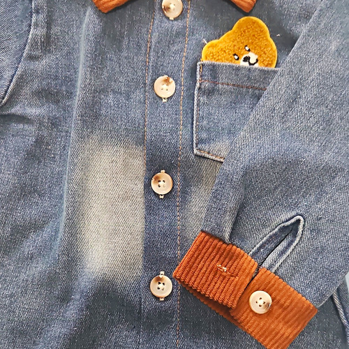 Baby denim button shirt - denim,