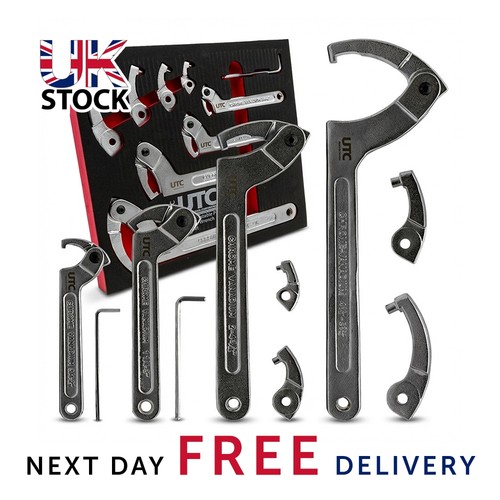 Wrench set adjustable hook - set,