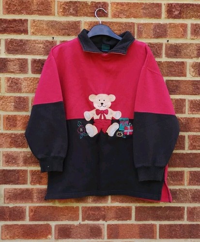 Vintage red black sweater