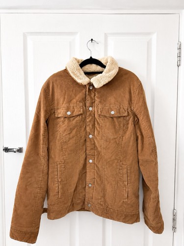 Pull bear brown corduroy borg - brown,